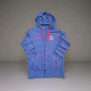 Blue Nike Zip-Up Hoodie with Logo